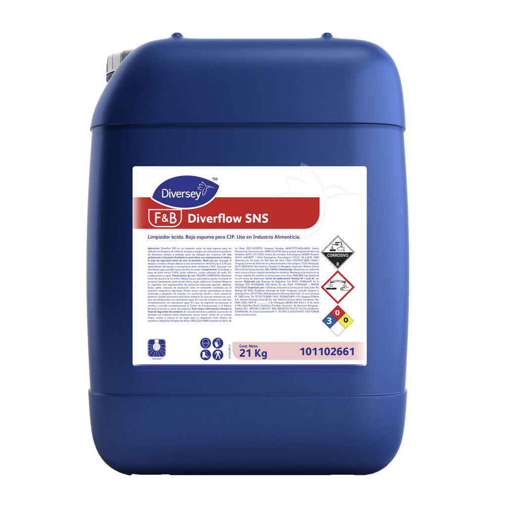 DIVERFLOW SNS 21kg - DETERGENTE ÁCIDO DESINCRUSTANTE